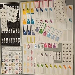 Exercise Assorted Planner Sticker Sheets Bundle - Exercise, Sport Theme